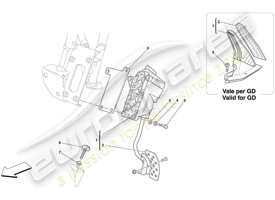a part diagram from the Ferrari 612 Sessanta (USA) parts catalogue