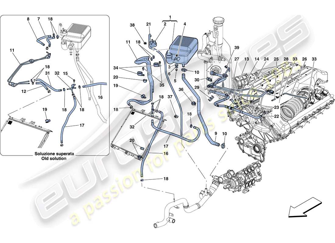 a part diagram from the ferrari ff (rhd) parts catalogue