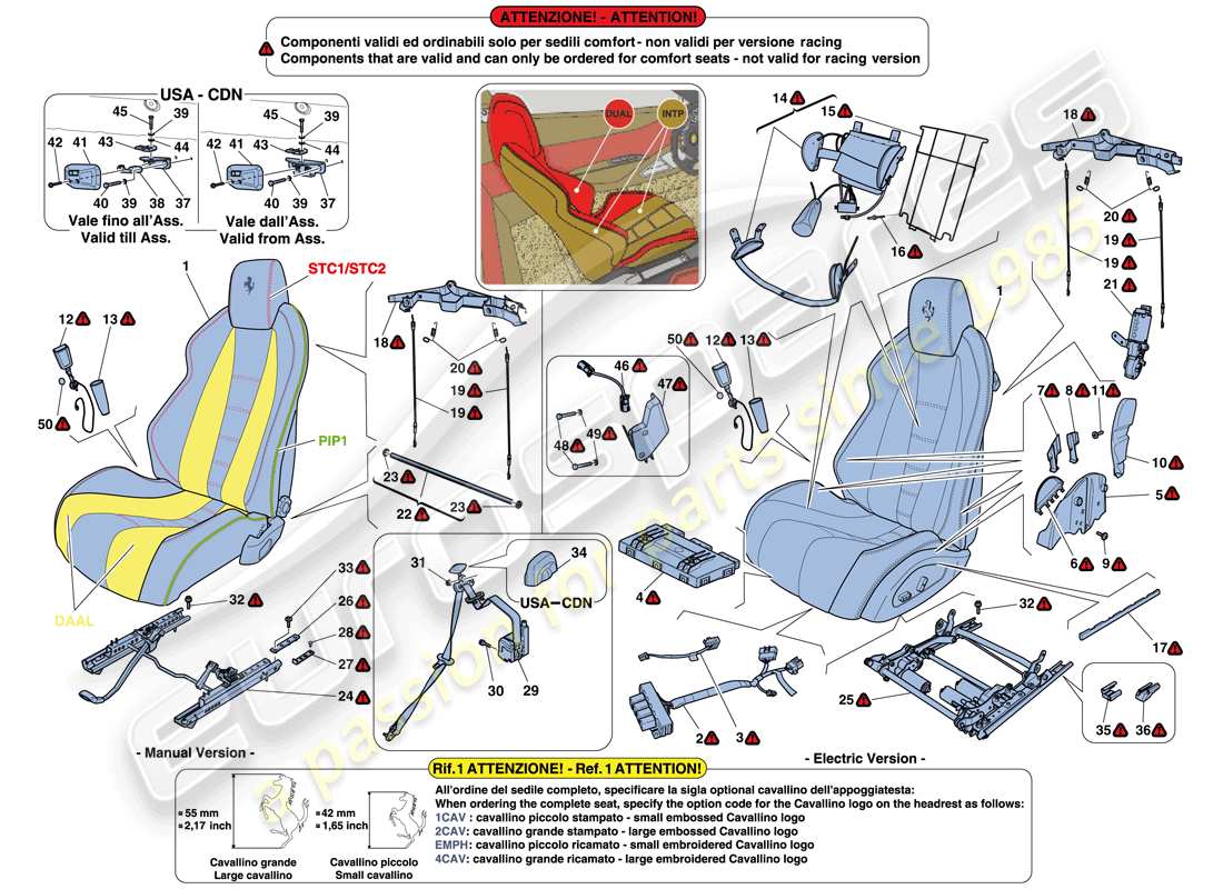 a part diagram from the ferrari 458 italia (europe) parts catalogue