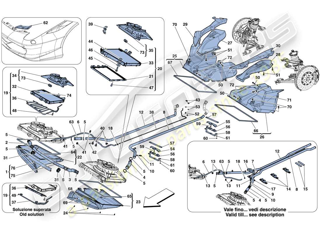 a part diagram from the ferrari 458 italia (europe) parts catalogue