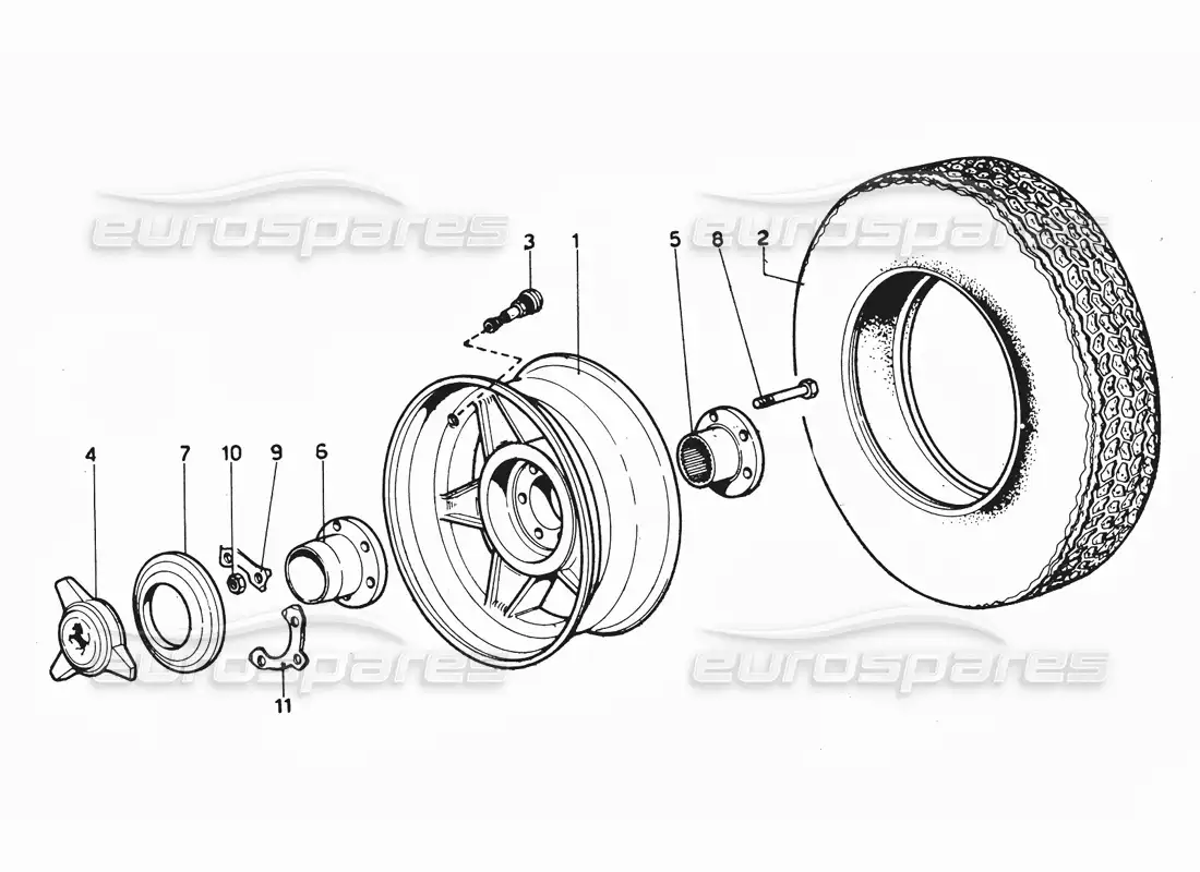part diagram containing part number tubeless / v r 15x