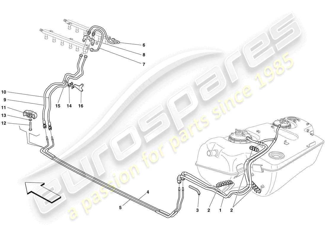 a part diagram from the ferrari 599 gtb fiorano (europe) parts catalogue