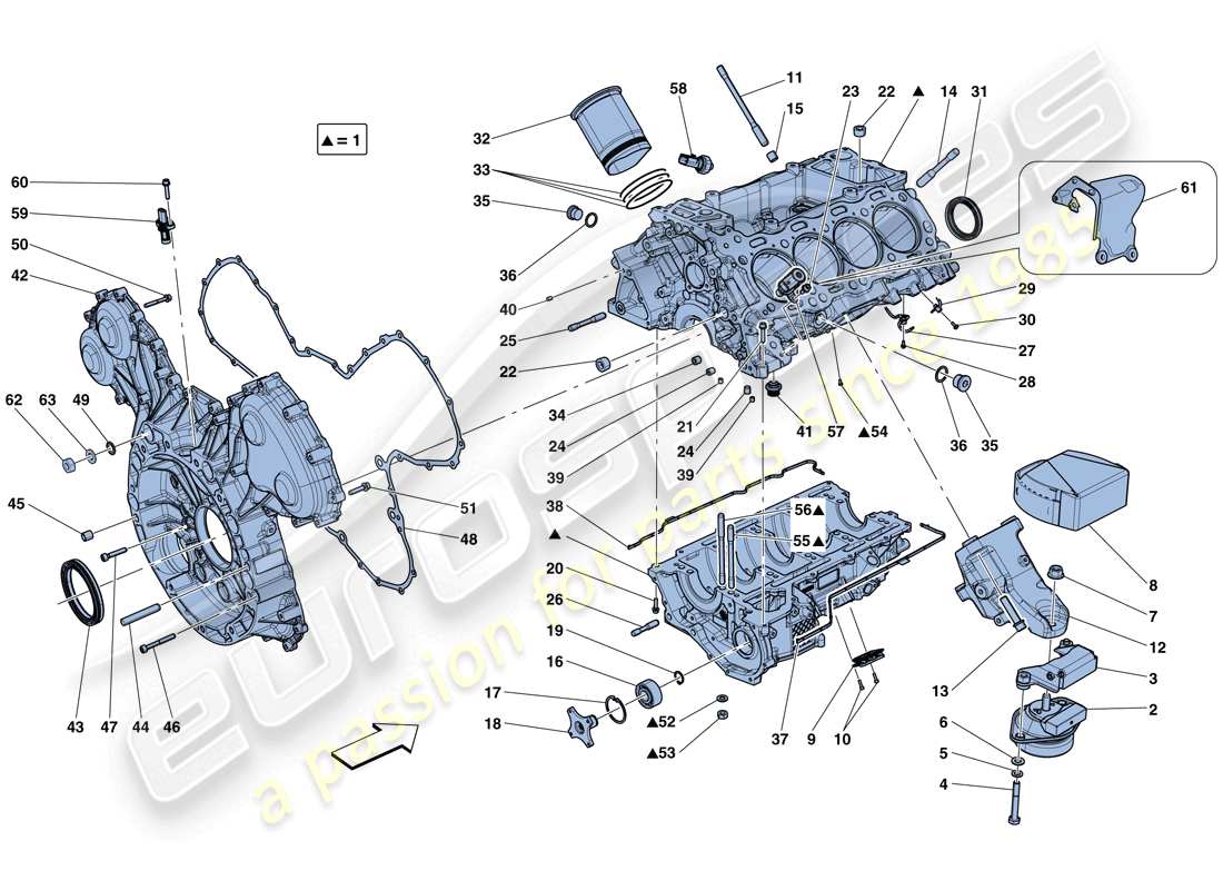 a part diagram from the ferrari gtc4 lusso t (rhd) parts catalogue