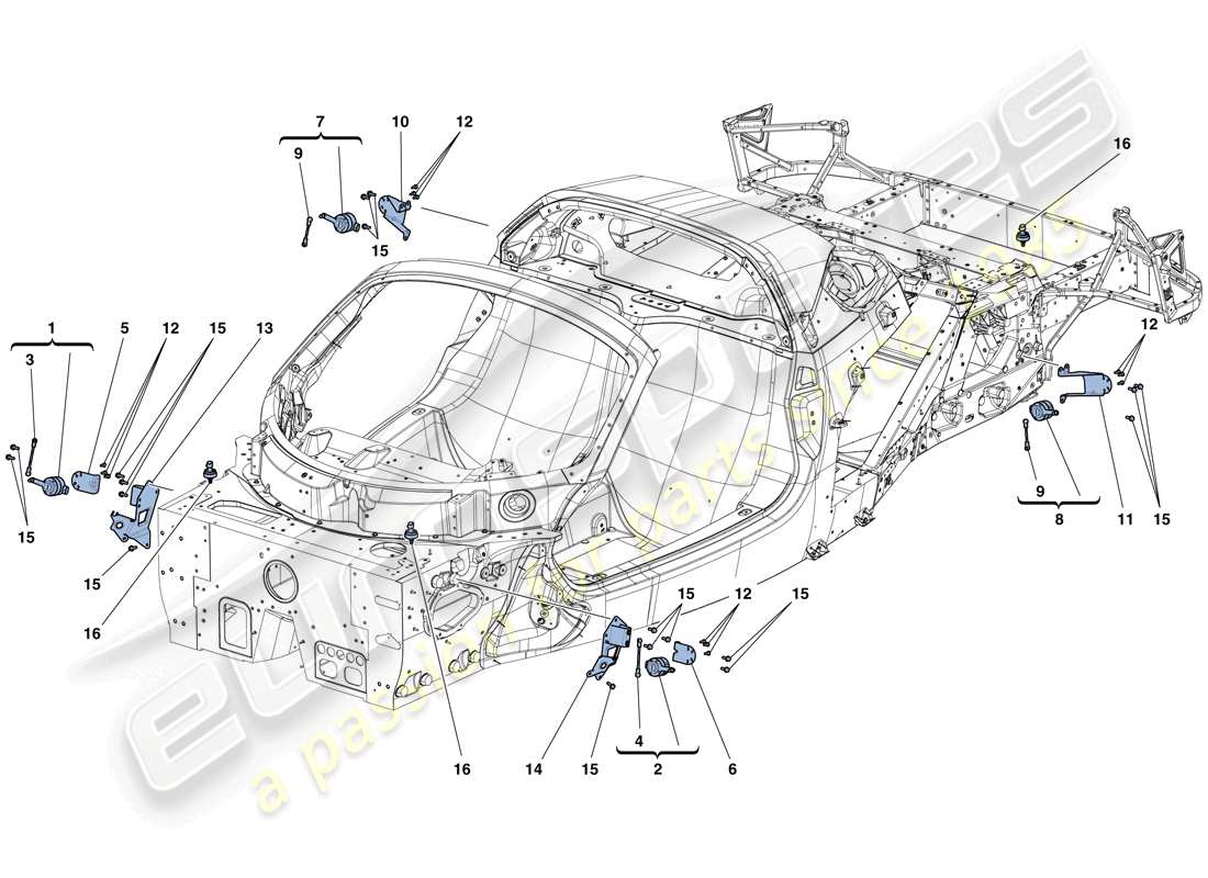 a part diagram from the ferrari laferrari aperta (europe) parts catalogue