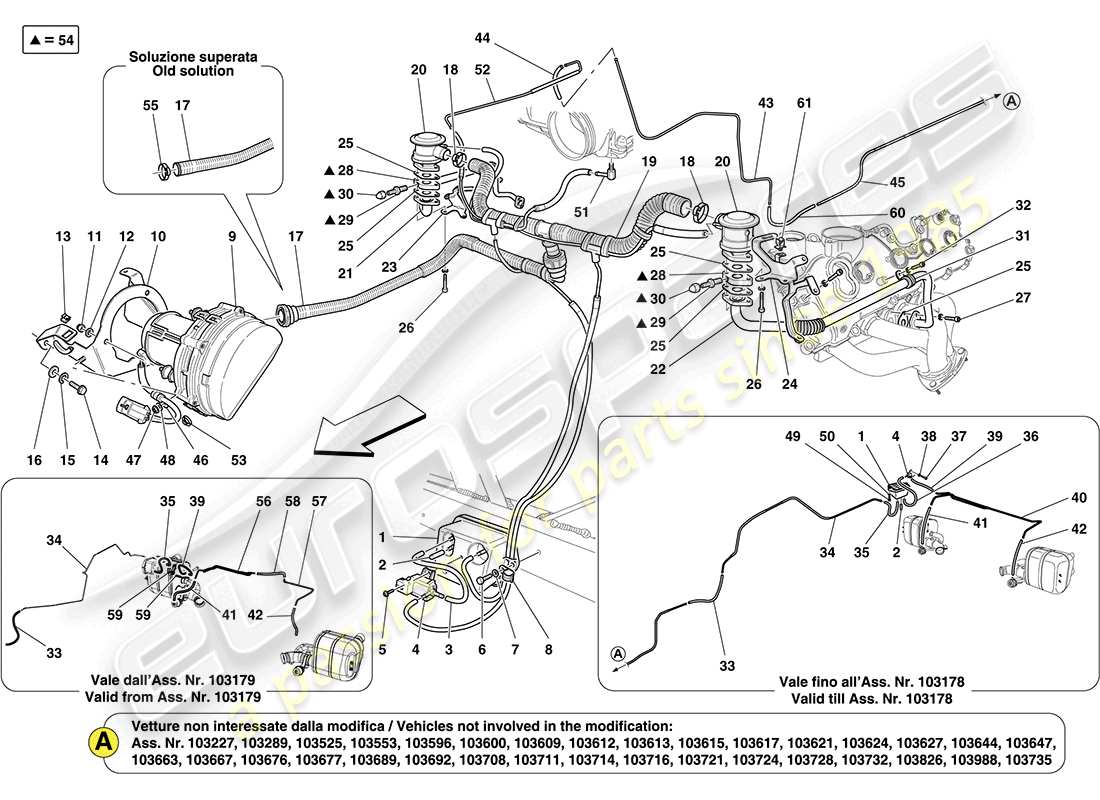 a part diagram from the ferrari california (europe) parts catalogue