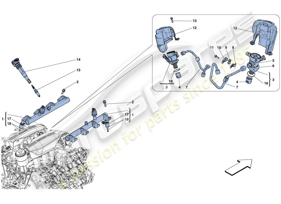 a part diagram from the ferrari 488 parts catalogue