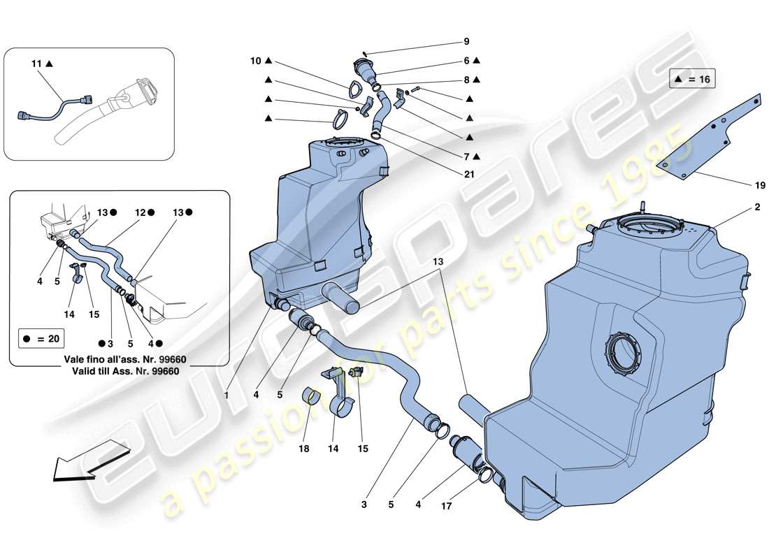 a part diagram from the ferrari 458 italia (usa) parts catalogue