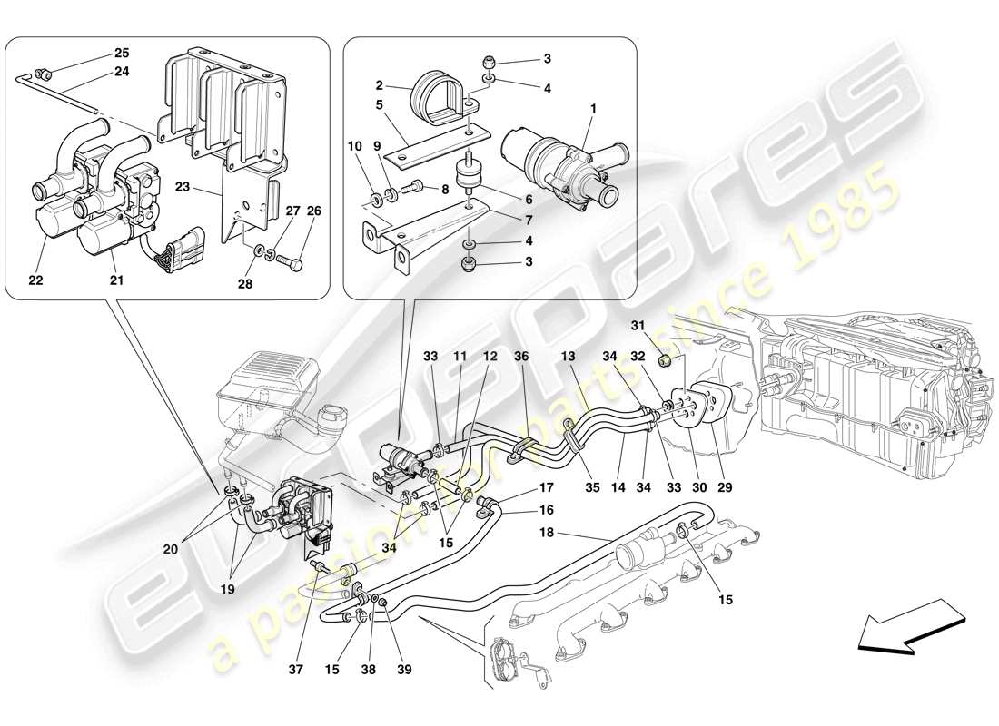 a part diagram from the Ferrari 612 Sessanta (Europe) parts catalogue