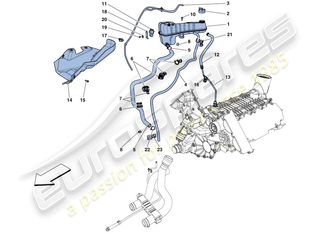 a part diagram from the Ferrari 458 Spider (RHD) parts catalogue