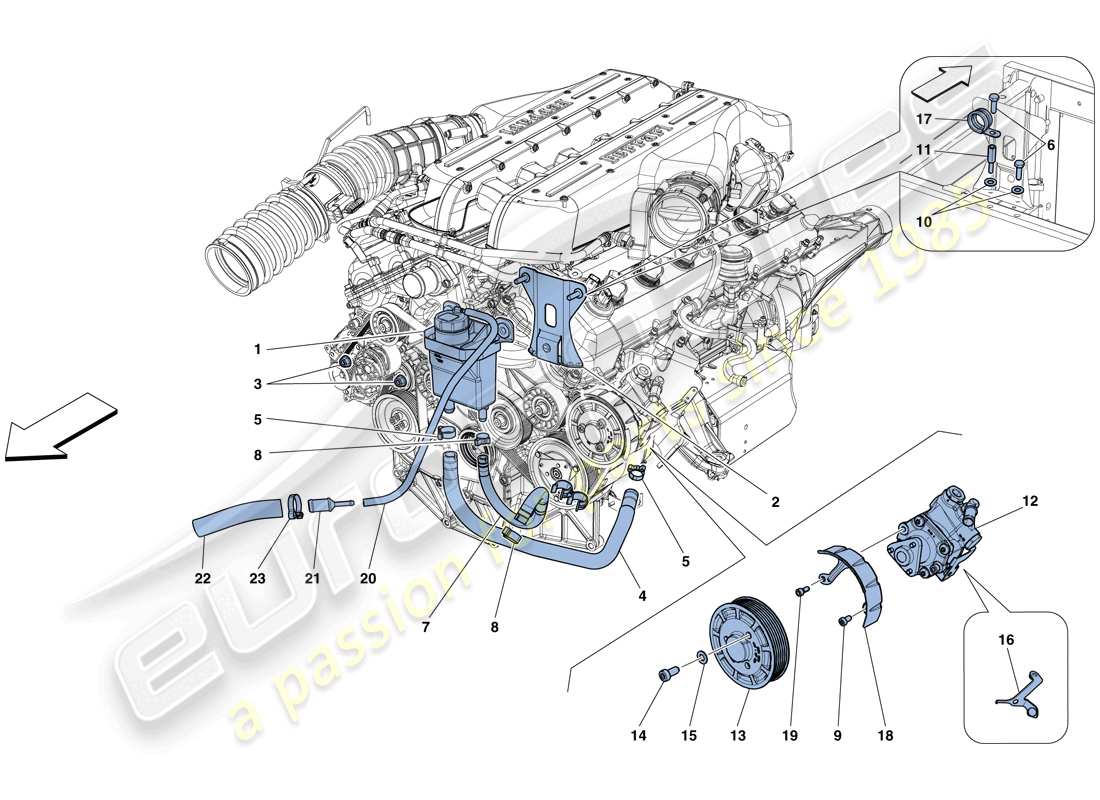a part diagram from the ferrari gtc4 lusso (rhd) parts catalogue