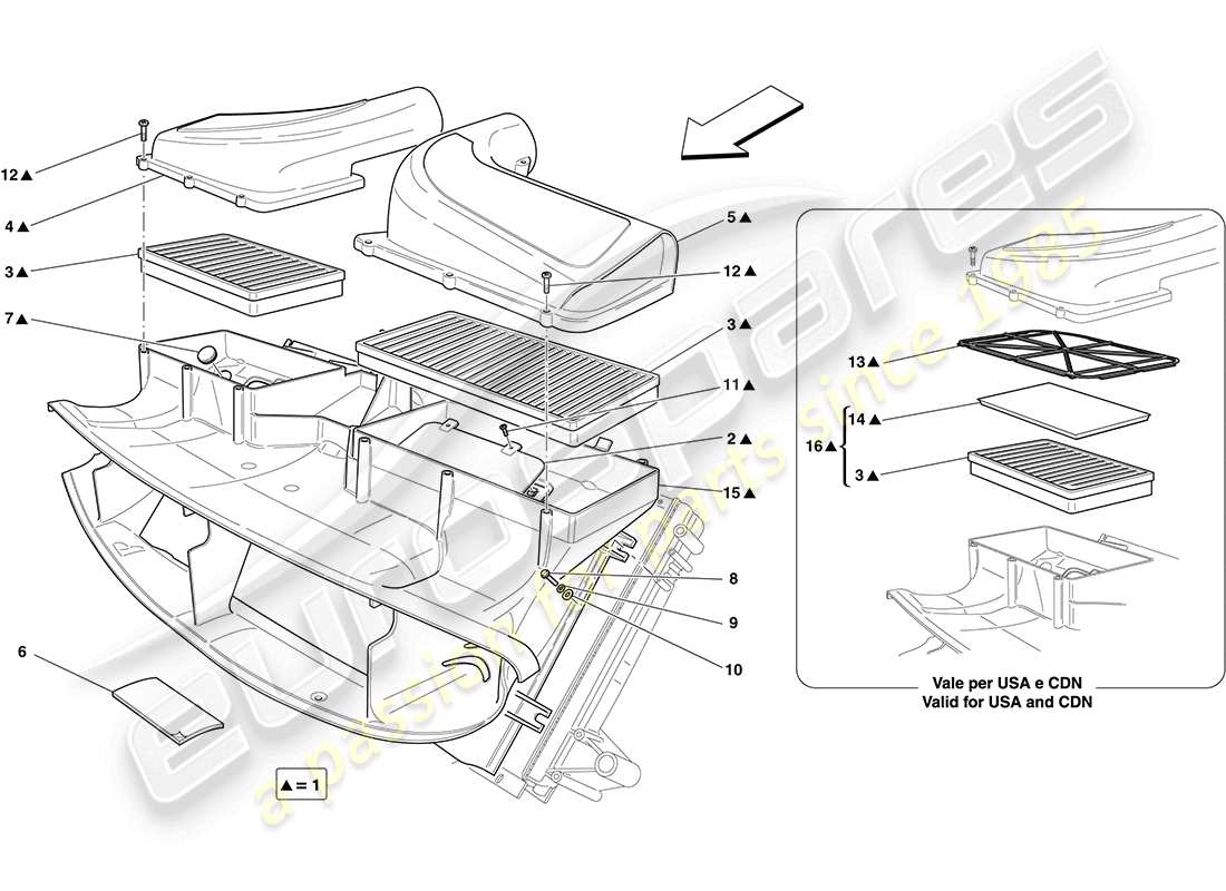 a part diagram from the Ferrari California (Europe) parts catalogue