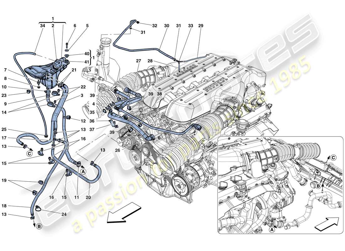 a part diagram from the Ferrari GTC4 Lusso (USA) parts catalogue