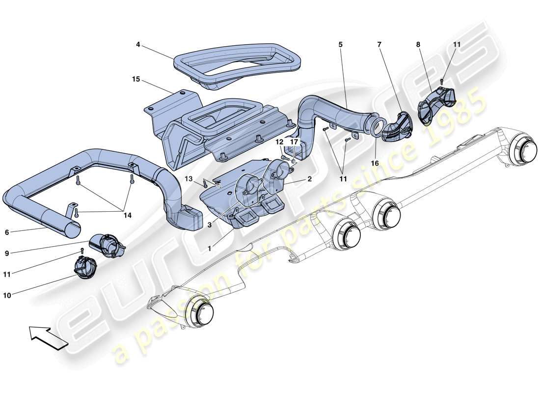 a part diagram from the ferrari laferrari aperta (usa) parts catalogue
