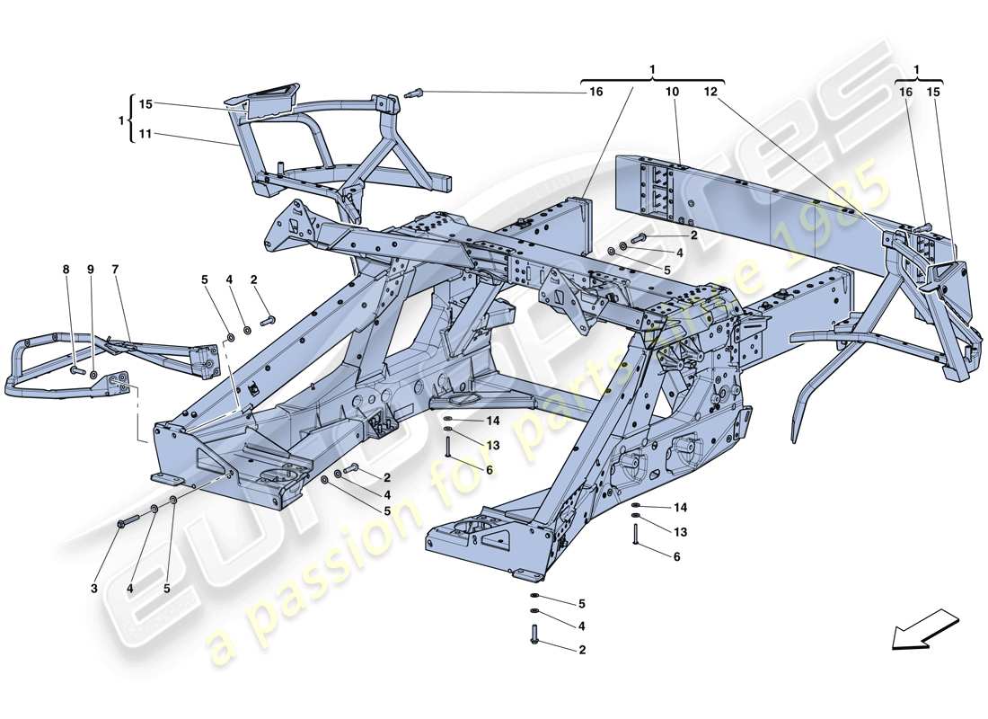 a part diagram from the ferrari laferrari aperta (usa) parts catalogue