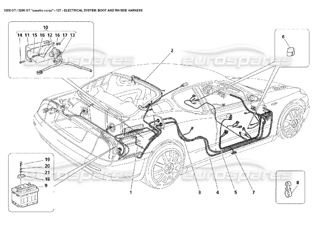 a part diagram from the maserati 3200 parts catalogue