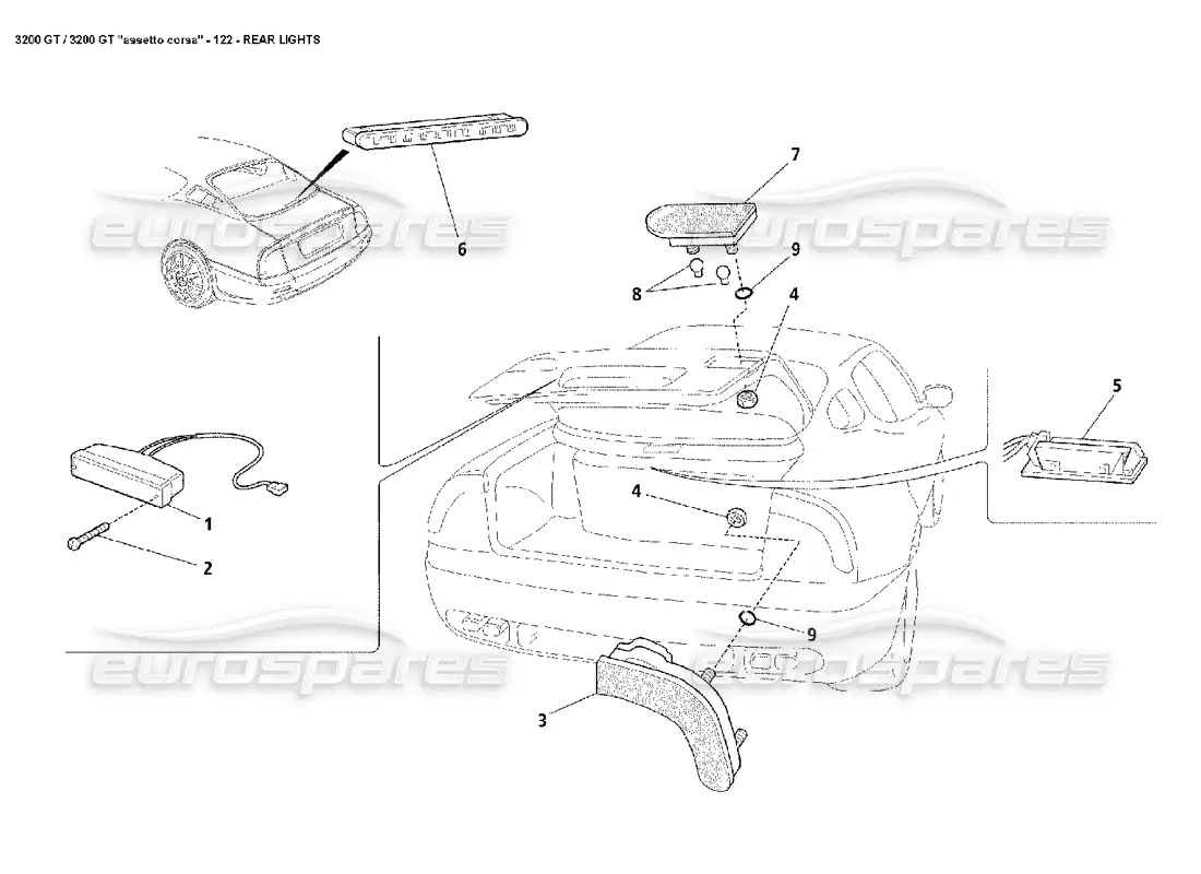 a part diagram from the maserati 3200 parts catalogue