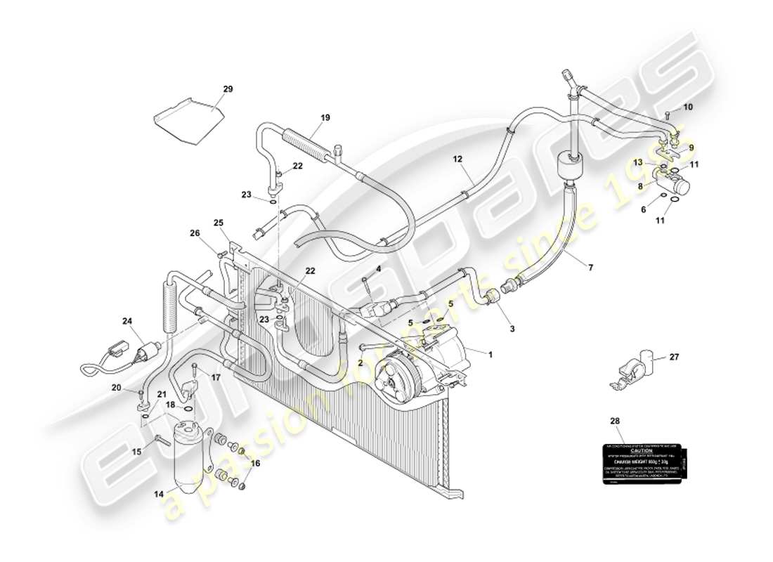 a part diagram from the aston martin db7 vantage (2002) parts catalogue
