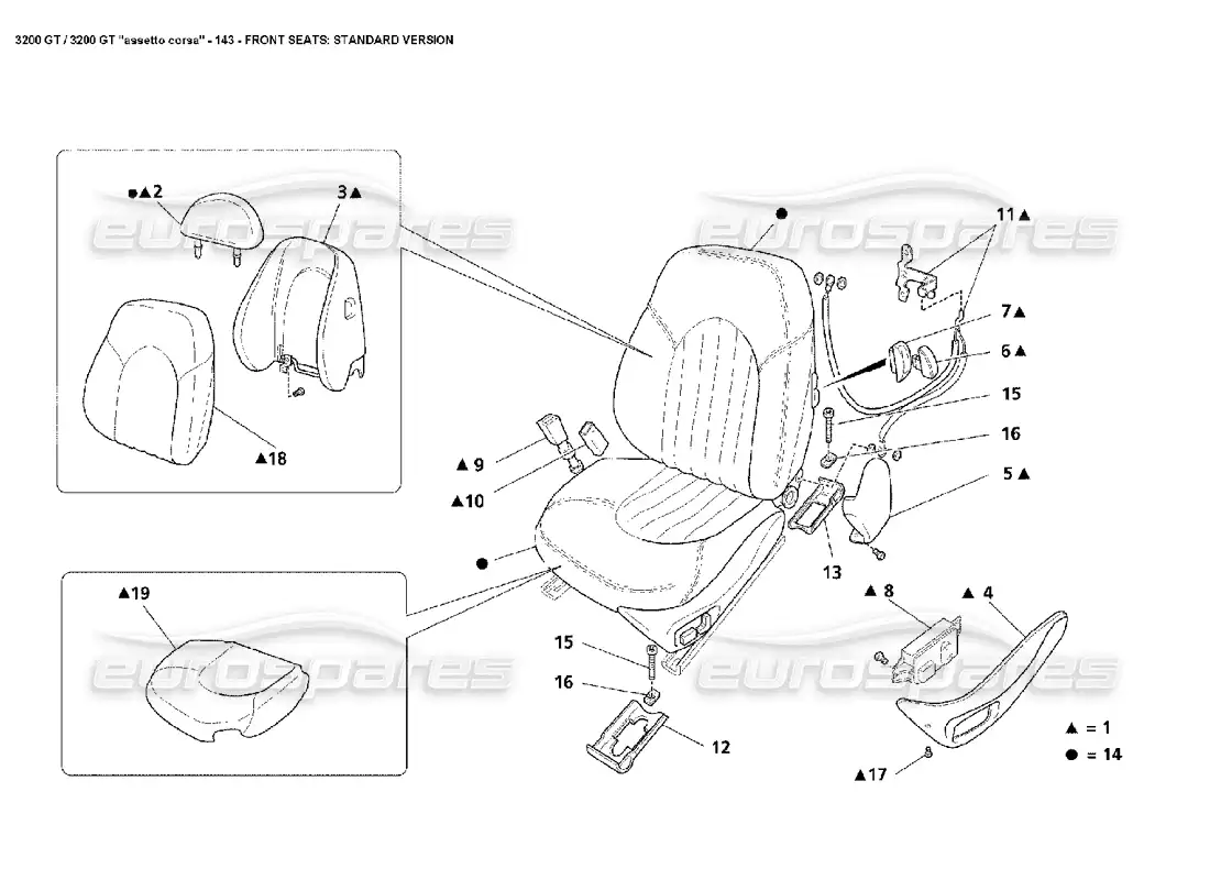 a part diagram from the maserati 3200 parts catalogue