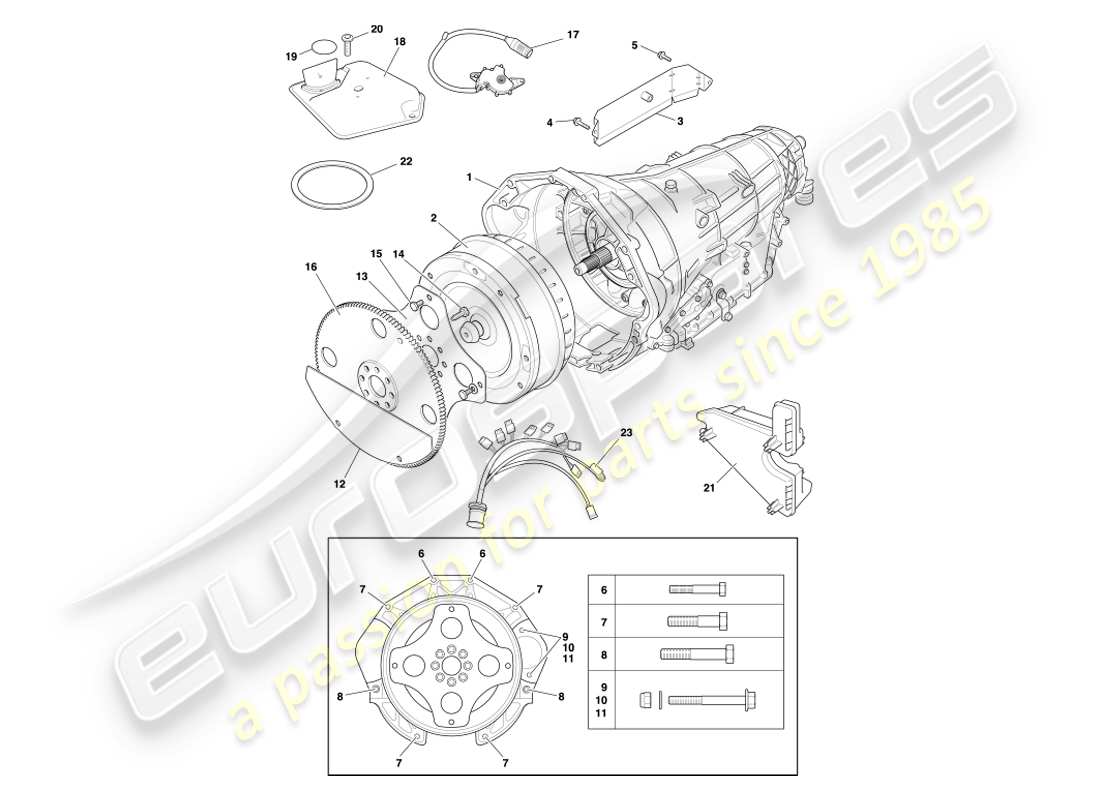 a part diagram from the aston martin db7 parts catalogue
