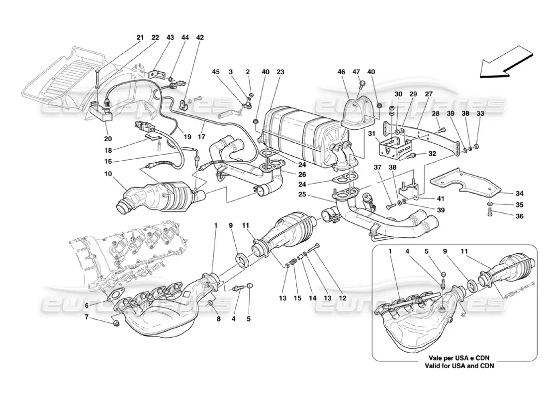 part diagram containing part number kl-fer-360-decat-cs-ss