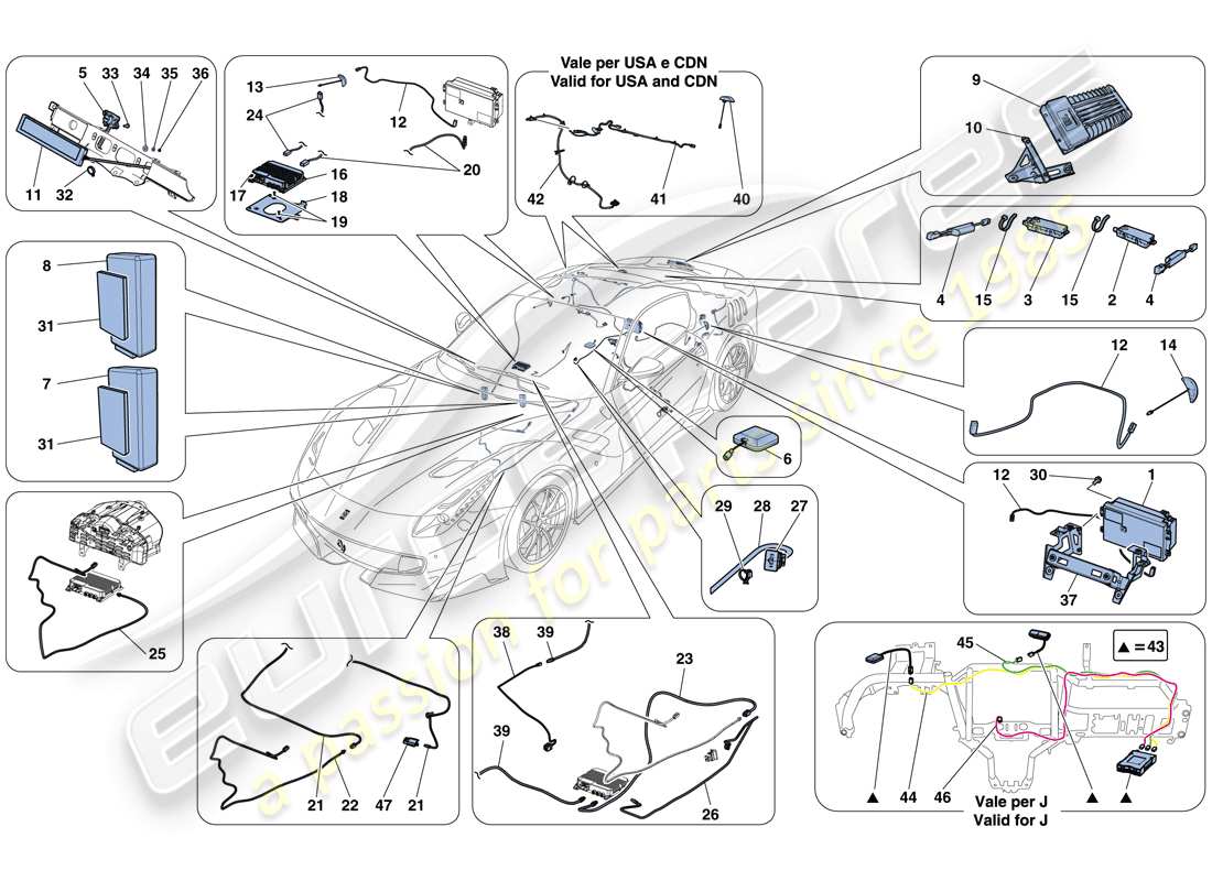 ferrari f12 tdf (europe) infotainment system part diagram