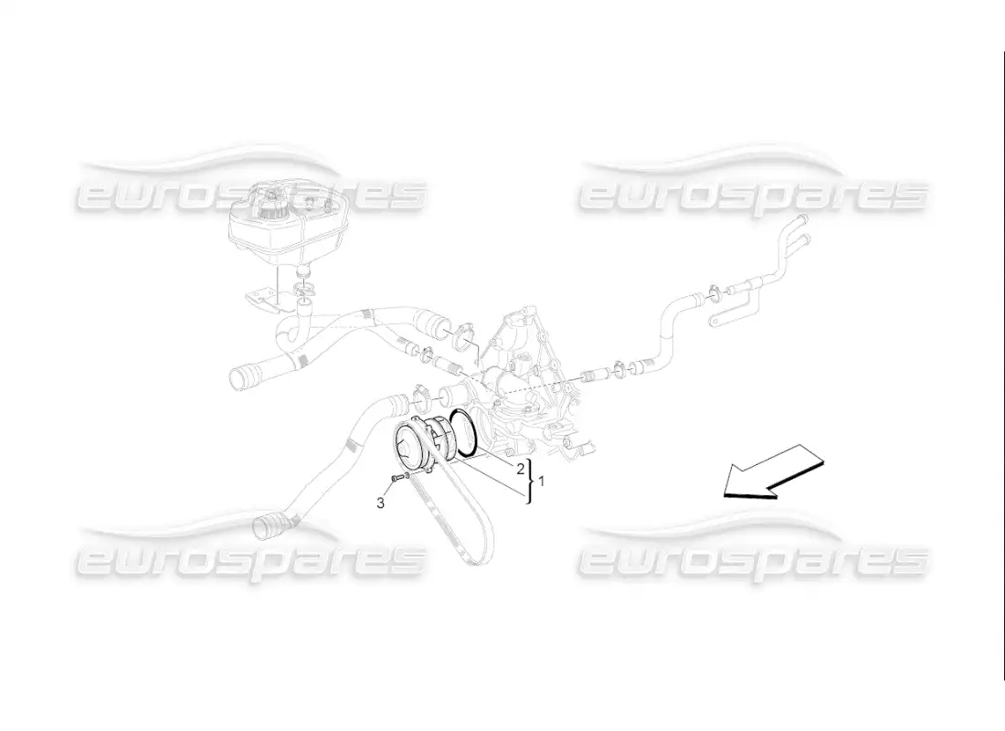 maserati qtp. (2008) 4.2 auto cooling system: water pump parts diagram