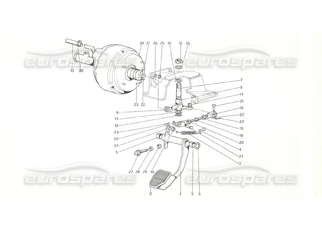 ferrari 308 gt4 dino (1976) brake hydraulic system (rh d version) parts diagram