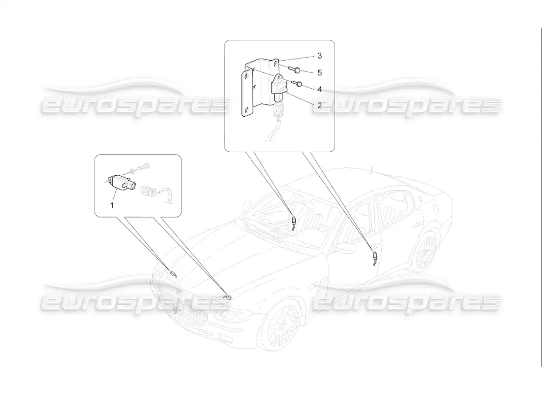 maserati qtp. (2007) 4.2 f1 crash sensors parts diagram