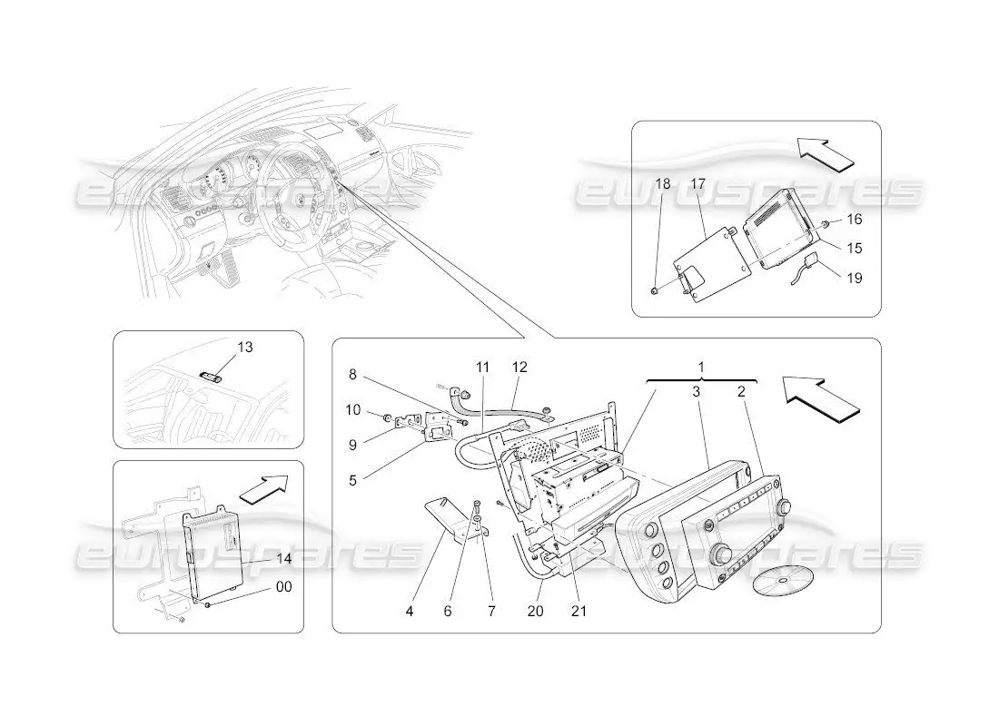 maserati qtp. (2010) 4.2 auto it system parts diagram