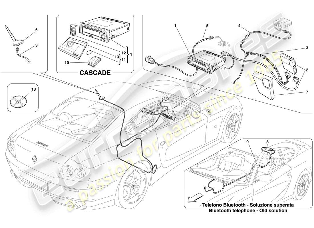 ferrari 612 scaglietti (rhd) pro online telephone-gps module part diagram