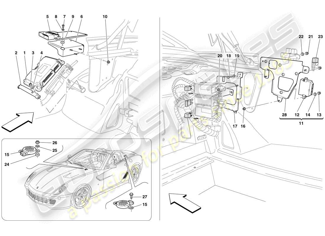 ferrari 599 sa aperta (europe) luggage compartment ecus part diagram