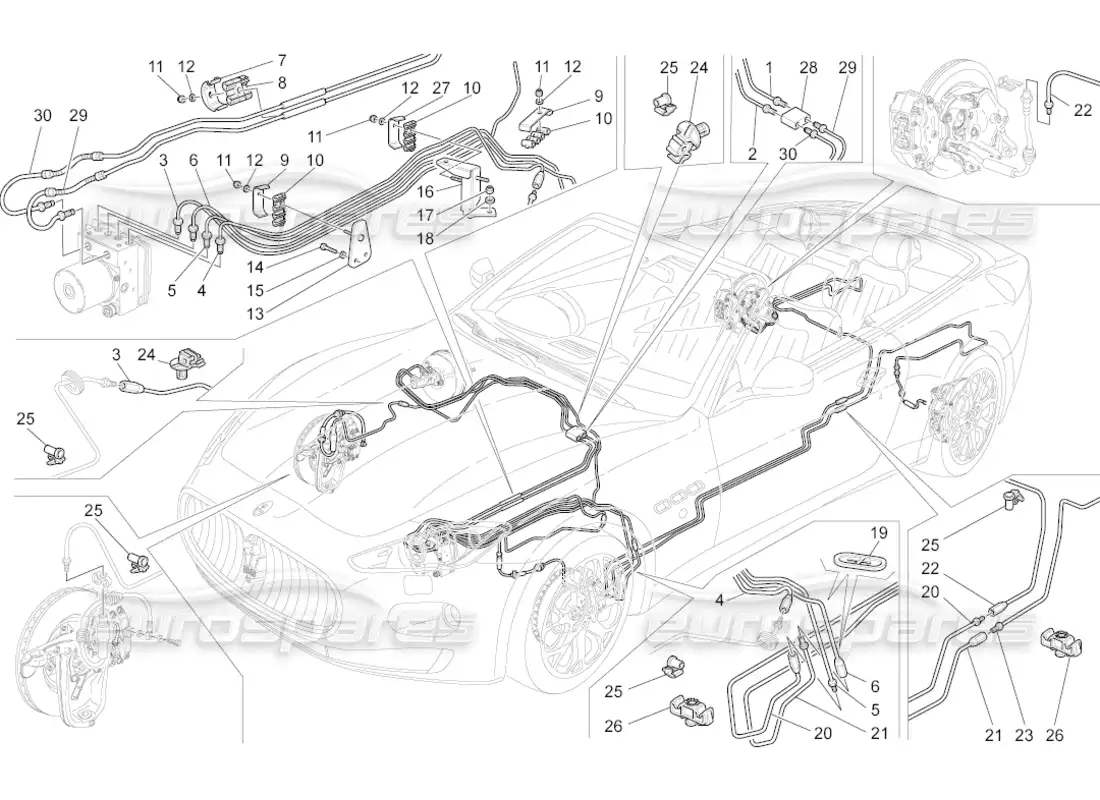 maserati grancabrio (2011) 4.7 lines parts diagram