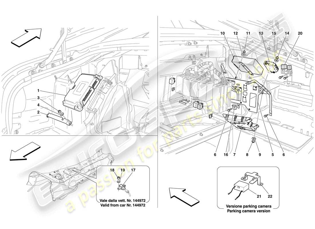 ferrari 612 scaglietti (rhd) luggage compartment ecus part diagram