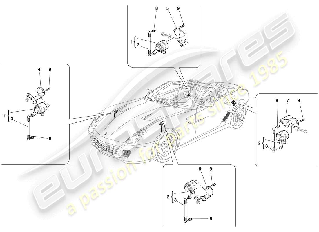 ferrari 599 sa aperta (europe) motion sensor part diagram