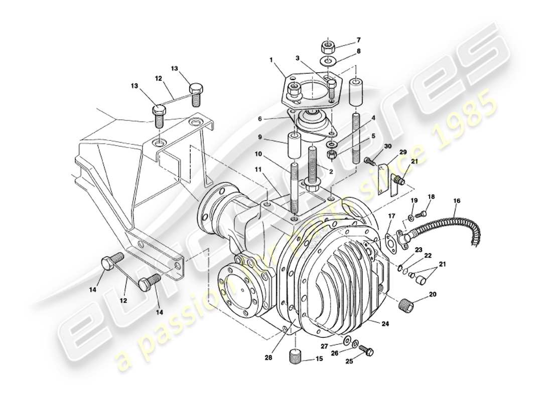 aston martin v8 volante (1997) hypoid unit part diagram