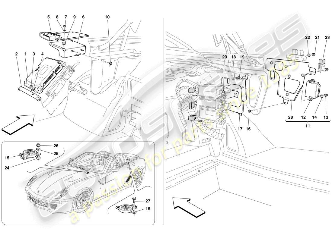 ferrari 599 sa aperta (usa) luggage compartment ecus parts diagram