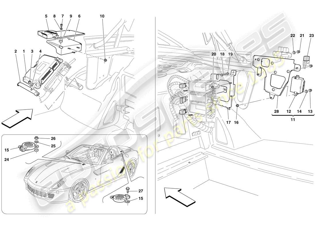 ferrari 599 sa aperta (usa) luggage compartment ecus part diagram