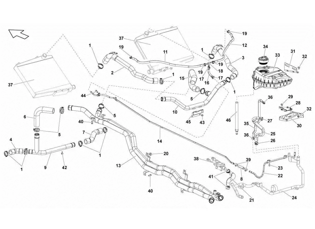 lamborghini gallardo sts ii sc water cooling system parts diagram