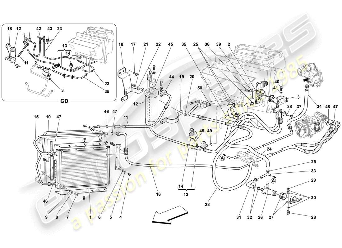 ferrari f430 spider (europe) ac system part diagram