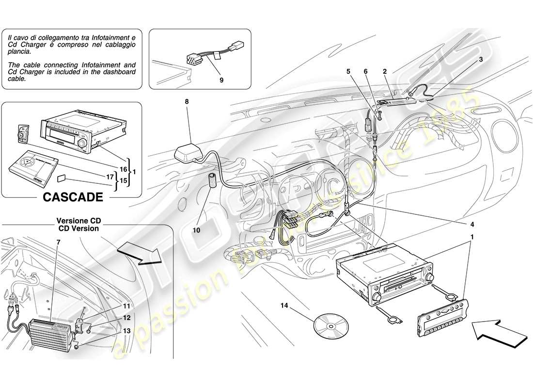 ferrari f430 coupe (europe) hi-fi system parts diagram