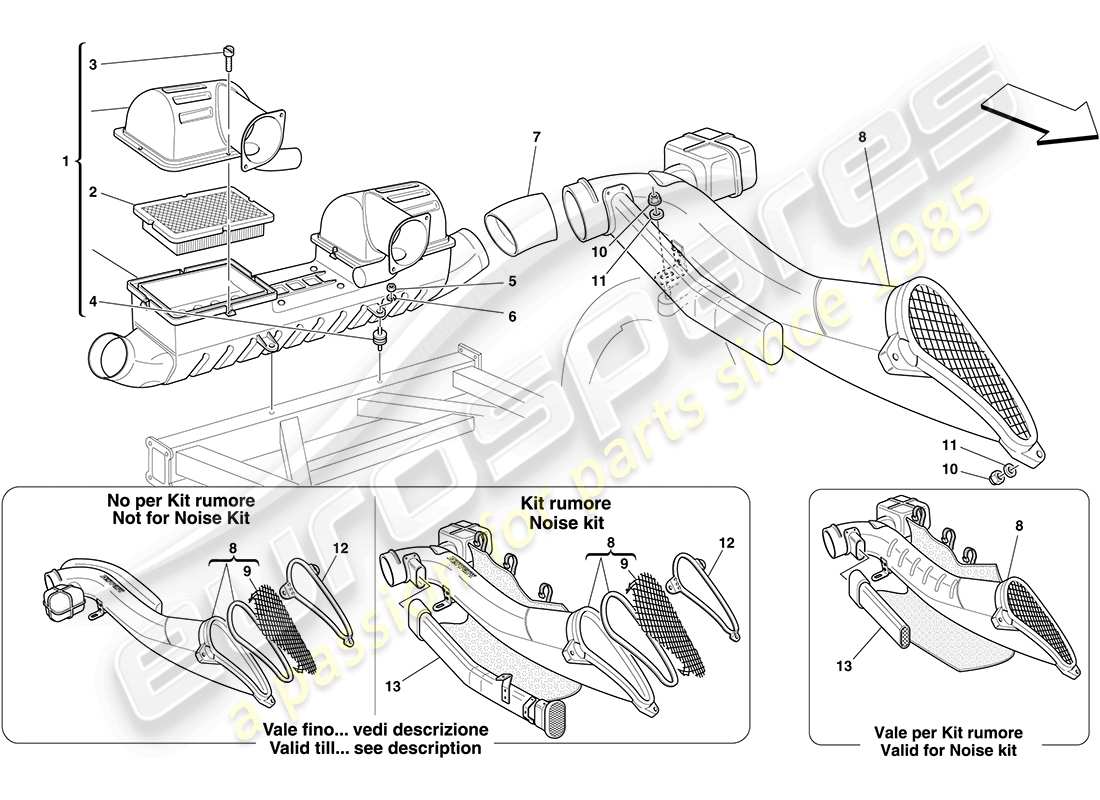 ferrari f430 coupe (usa) air intake parts diagram