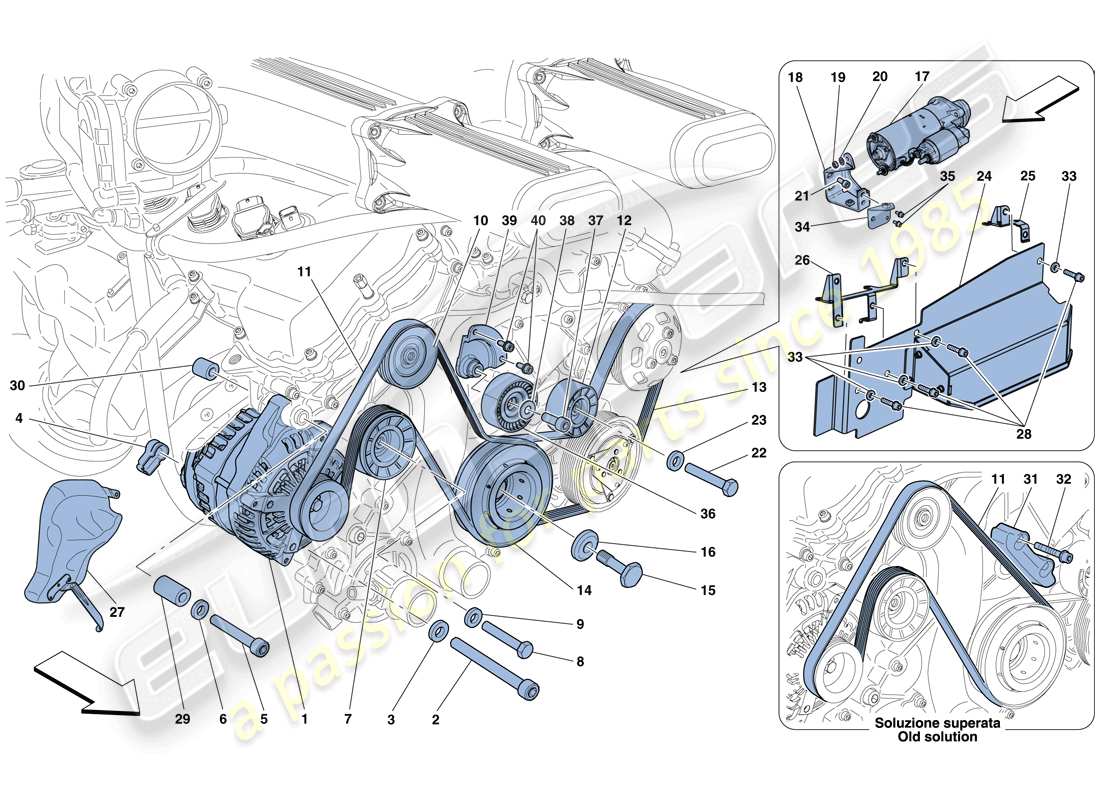 ferrari f12 berlinetta (usa) alternator - starter motor part diagram