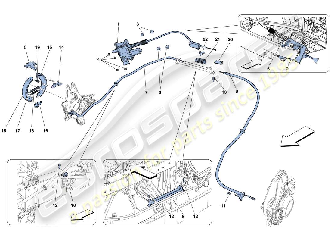 ferrari 458 spider (usa) parking brake control parts diagram