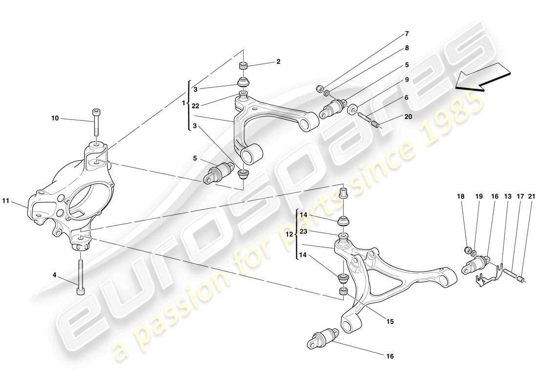ferrari f430 spider (europe) front suspension - arms part diagram