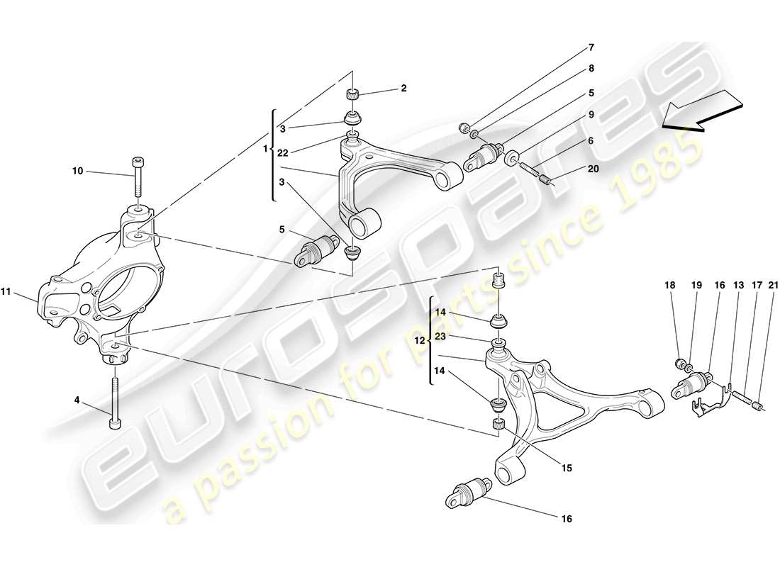 ferrari f430 coupe (usa) front suspension - arms part diagram