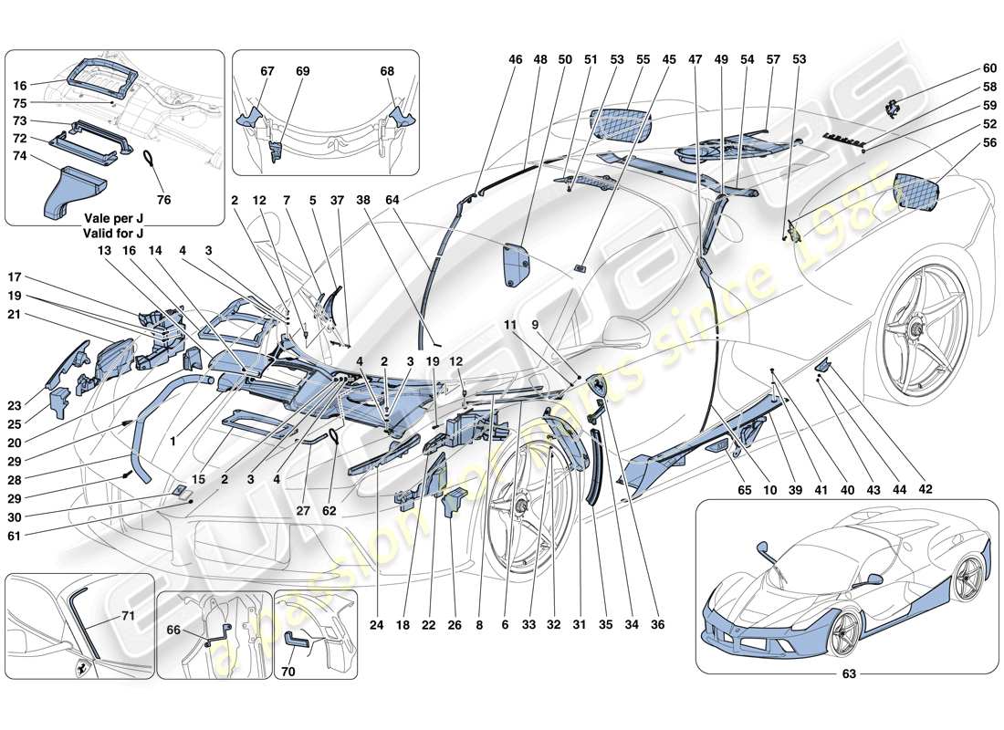 ferrari laferrari aperta (europe) shields and trim part diagram