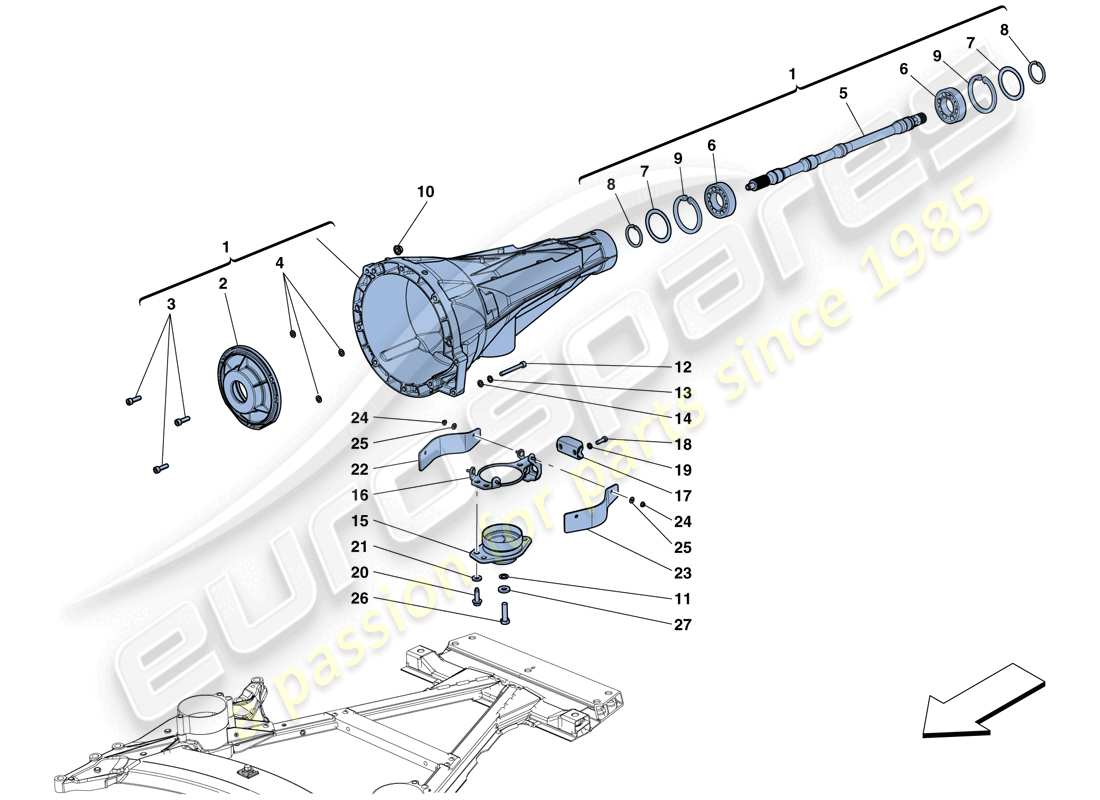 ferrari gtc4 lusso (usa) transmission housing parts diagram