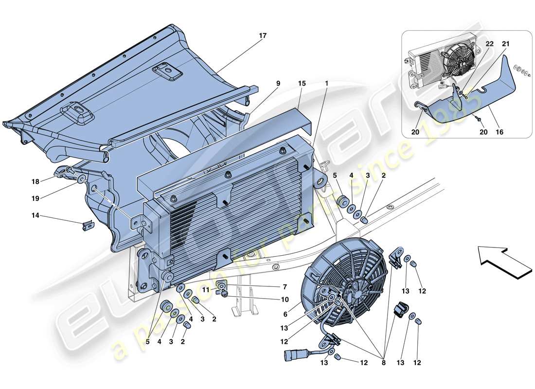 ferrari 458 speciale aperta (rhd) gearbox oil cooling radiators parts diagram