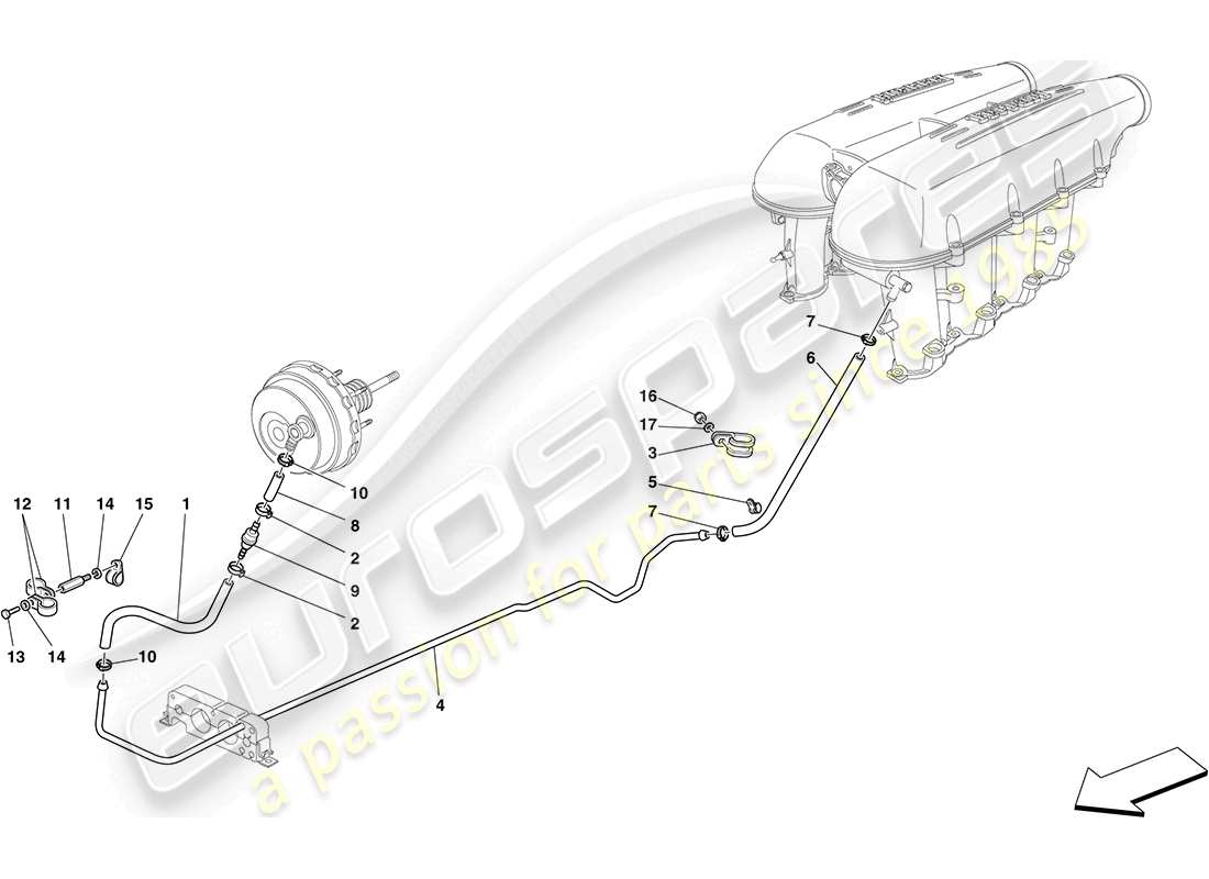 ferrari f430 coupe (rhd) power steering system parts diagram