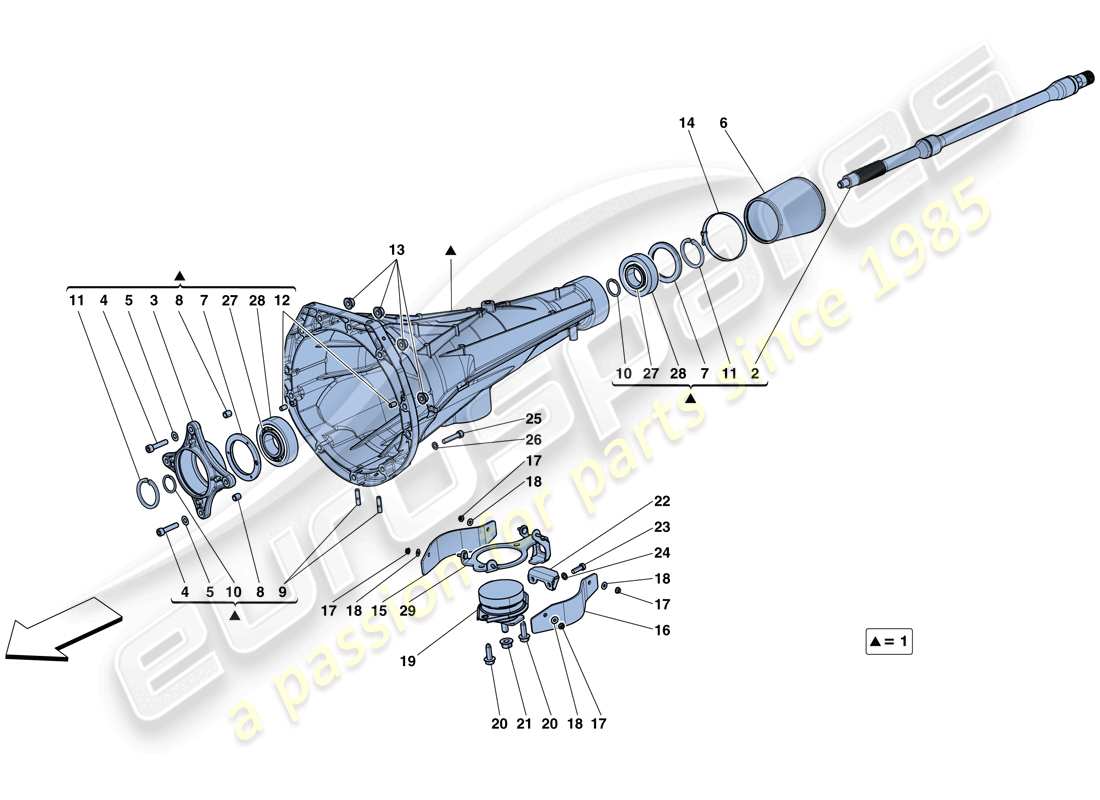 ferrari gtc4 lusso t (usa) transmission housing parts diagram